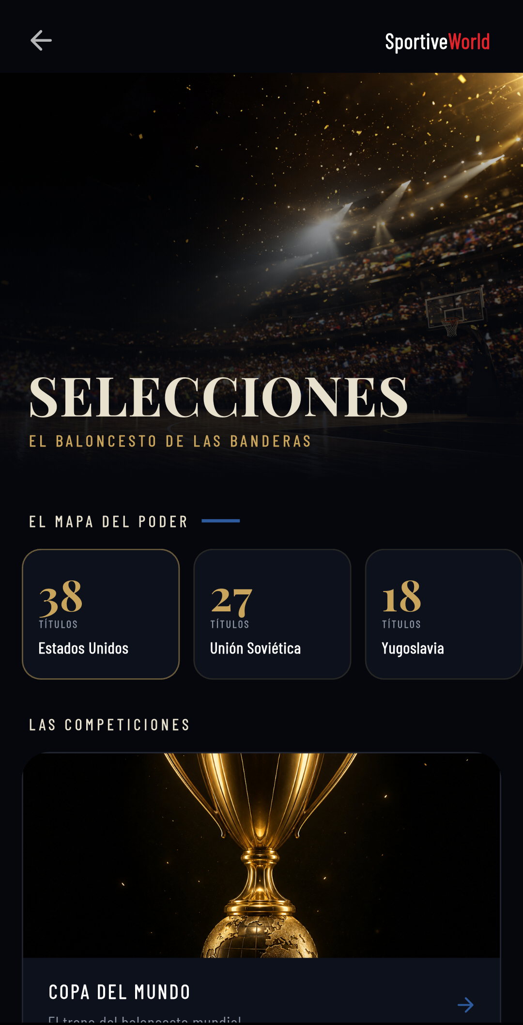 Selecciones en SportiveWorld